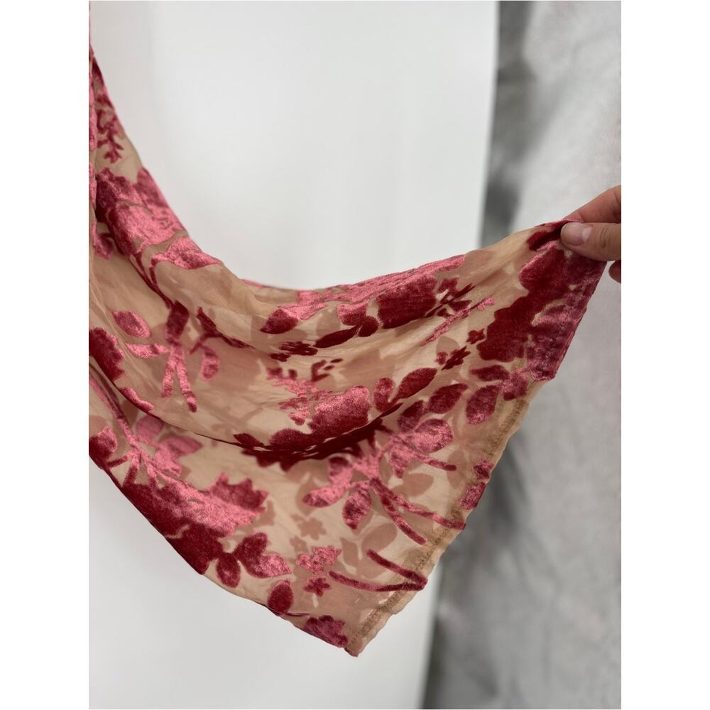 Vici Calgary Floral Velvet Burnout Tie Dress XL Mini Billowy Whimsy Boho Fairy - Picture 6 of 14
